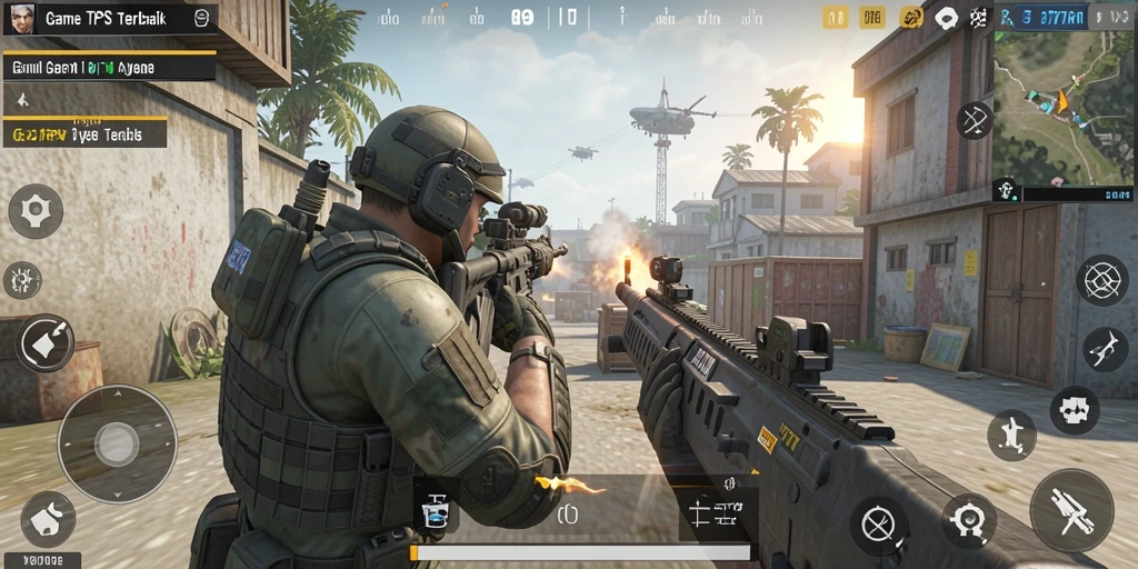 Screenshot menampilkan intensitas pertempuran dalam game TPS 777RT.