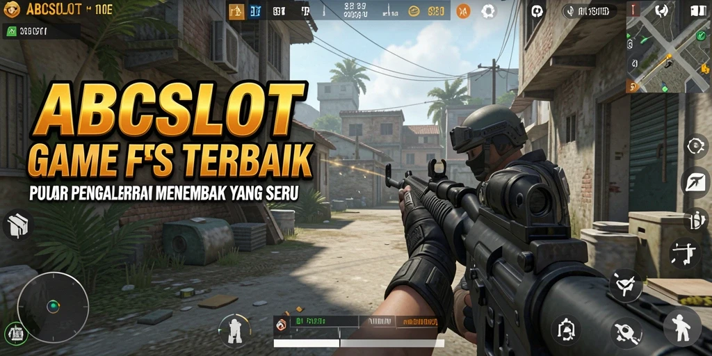 Tangkapan layar gameplay ABCSLOT menampilkan aksi menembak yang intens.