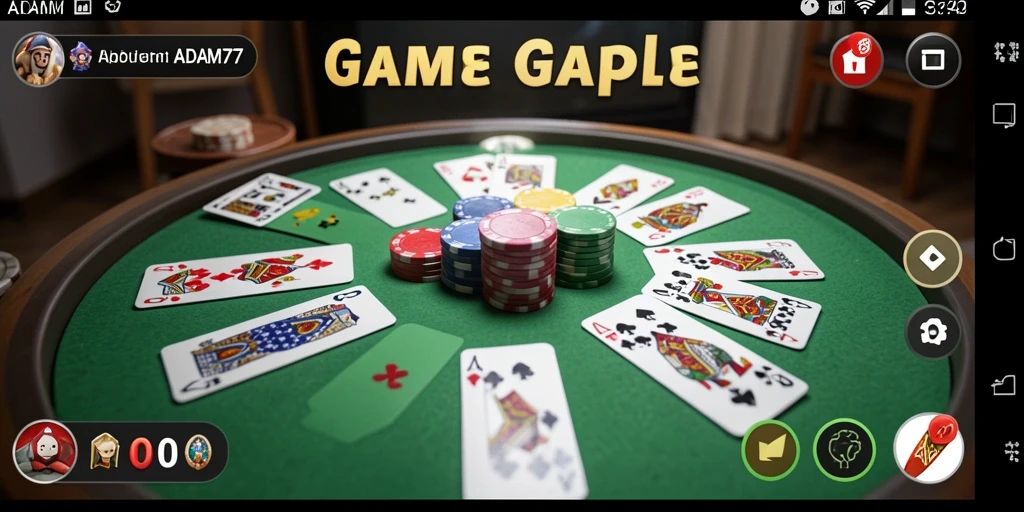 Tangkapan layar gameplay ADAM77 menunjukkan momen seru bermain Gaple.