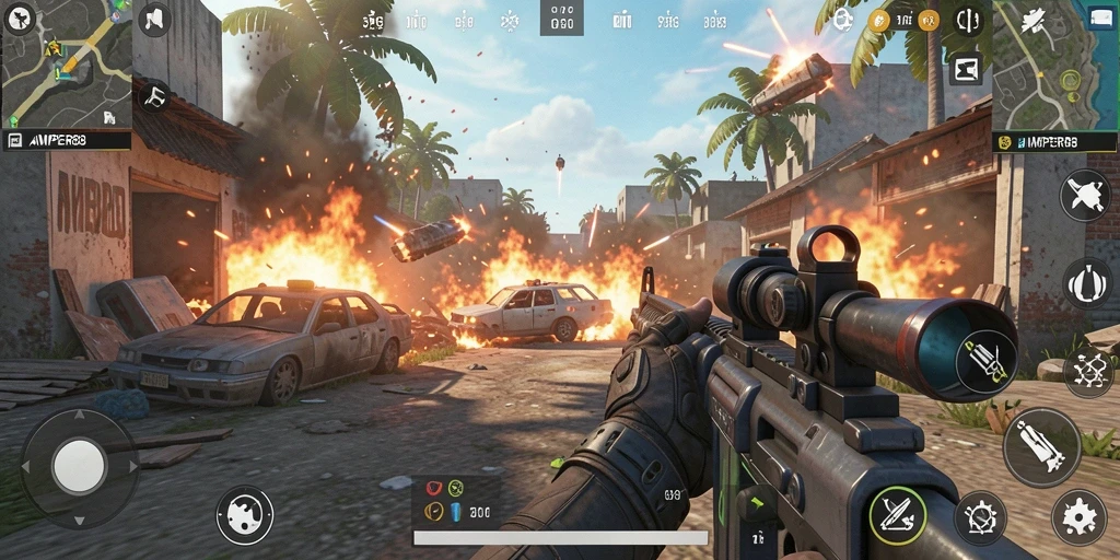 Tangkapan layar gameplay AMPER88 yang menunjukkan aksi menegangkan.