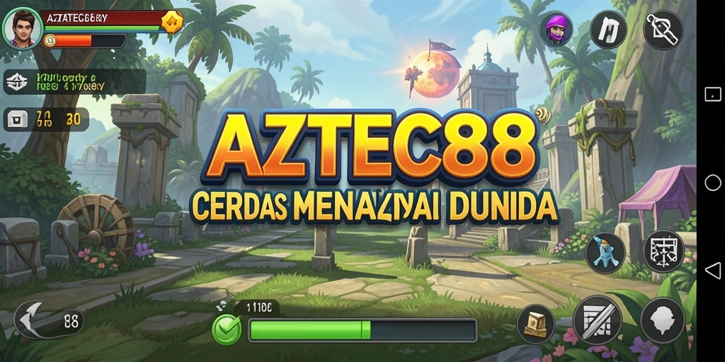 Tangkapan layar AZTEC88 menampilkan pertempuran strategis yang intens.