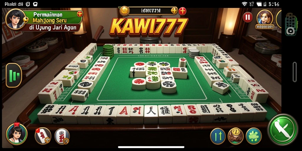 Tampilan gameplay Mahjong yang menarik di KAWI777.