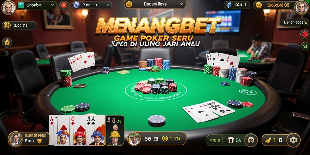 Tampilan gameplay MENANGBET yang seru dan penuh strategi poker.