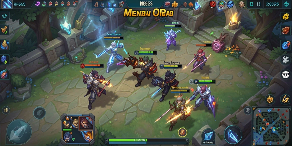 Screenshot gameplay RR666 menampilkan pertempuran seru antara tim di peta.