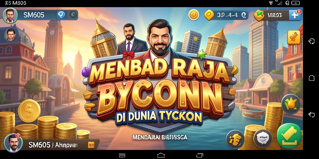 Tampilan gameplay SM605 menampilkan manajemen bisnis yang dinamis.