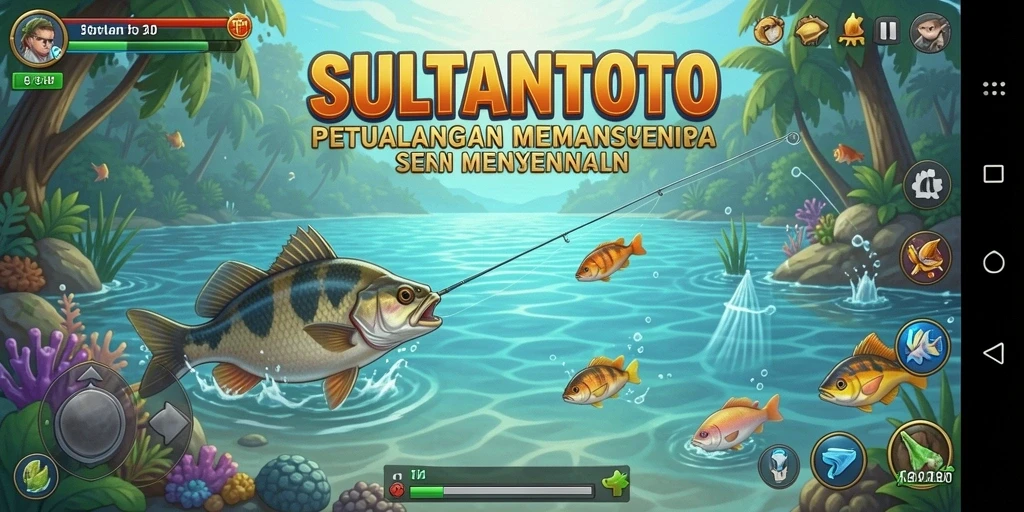 Menampilkan gameplay memancing yang menarik dan penuh warna di SULTANTOTO.